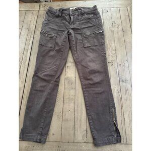 Joie Park Skinny Ankle Zip Moto Jeans Pants Dark Grey Size 28